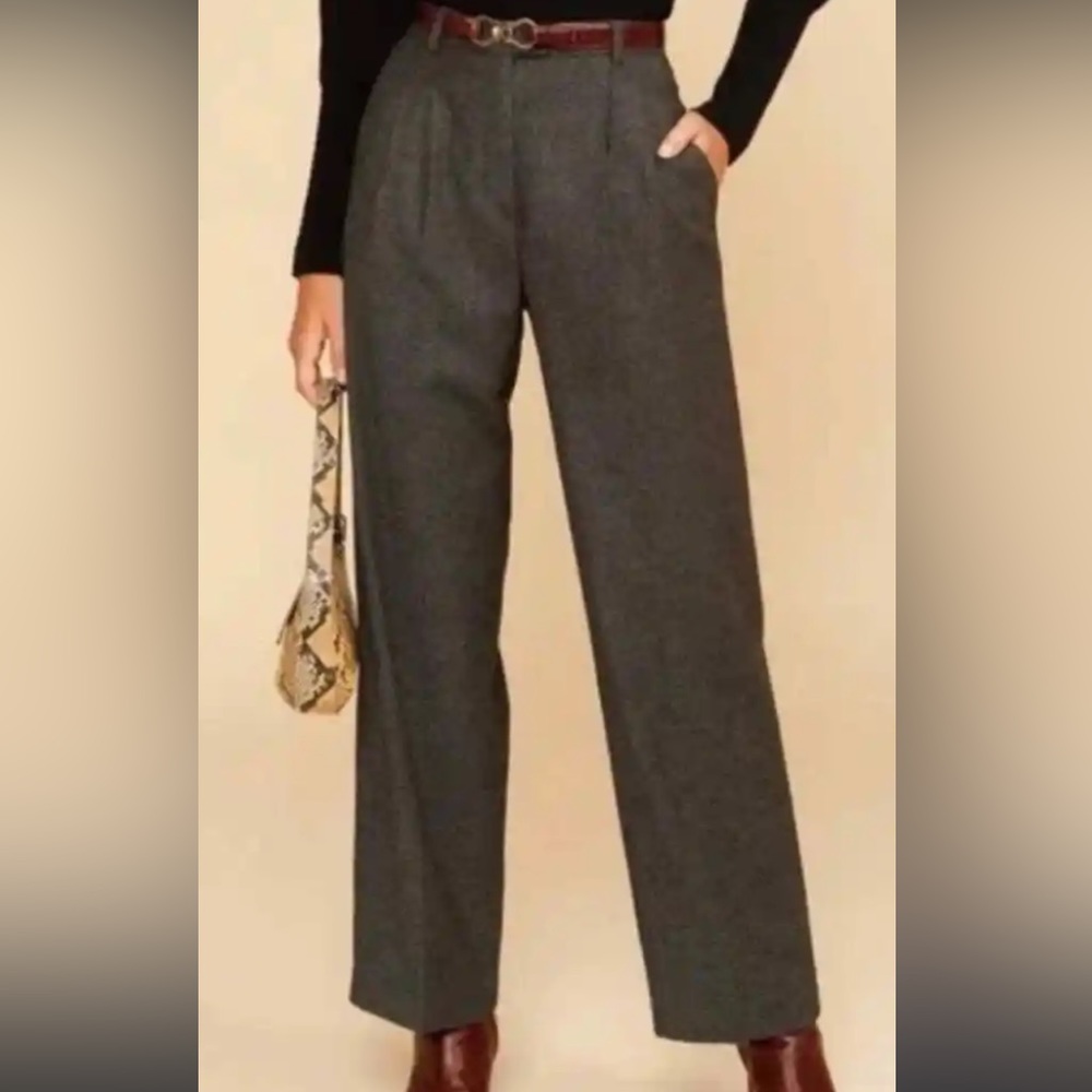 Rouje jeje trousers 34 (32/XS) grey petite wool blend